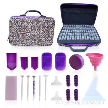 Фиолетовые аккуратные аксессуары для рисования алмаза.